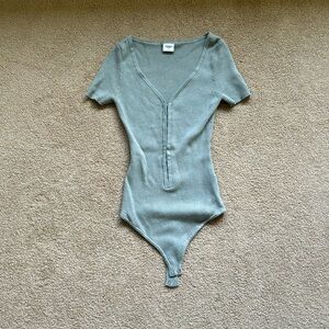 Abercrombie Hook-and-Eye Short-Sleeve Sweater Bodysuit